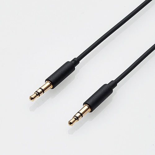 AUXケーブル/φ3.5オス-φ3.5オス/スリム/0.5m/ブラック