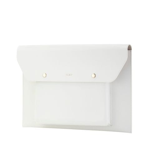 ILMF/パソコンケース/薄型/レザー収納ポケット付/14インチ/ホワイト