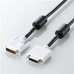 DVI アナログ延長ケーブル 1.0m/DVI-I29pinオス-DVI-I29pinメス (ブラック)
