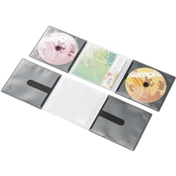 CD/DVD用スリム収納ソフトケース/2枚収納タイプ/10個入り/ブラック