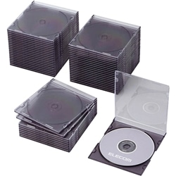 Blu-ray/DVD/CDスリムプラケース/1枚収納/50パック/クリアブラック