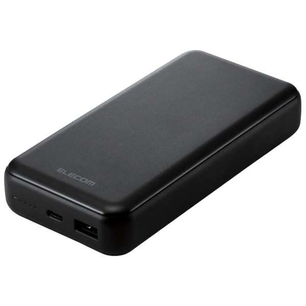 モバイルバッテリー/20000mAh/USB Power Delivery準拠/20W/USB-A出力1ポート/USB-C入出力1ポート/ブラック