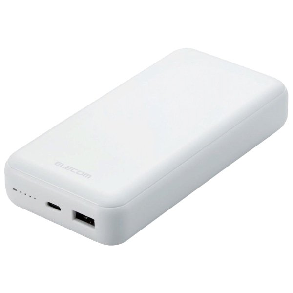 モバイルバッテリー/20000mAh/USB Power Delivery準拠/20W/USB-A出力1ポート/USB-C入出力1ポート/ホワイト