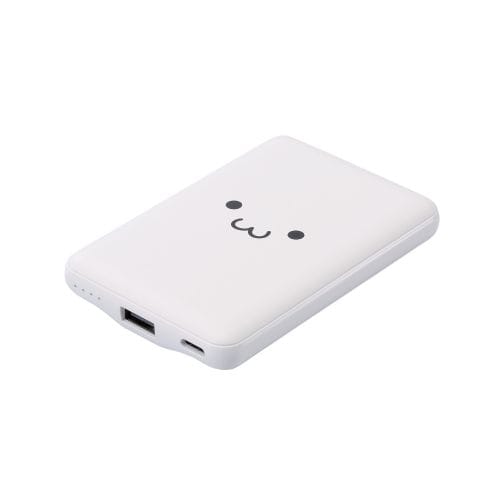 モバイルバッテリー/リチウムイオン電池/薄型/15W出力/5000mAh/USB Type-C入出力1ポート/USB-A出力1ポート/しろちゃん