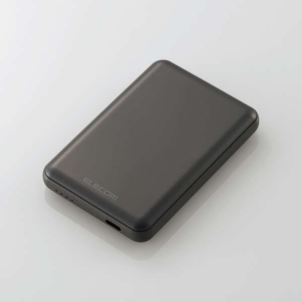 モバイルバッテリー/リチウムイオン電池/15W/5000mAh/USB Type-C入出力×1/ダークグレー
