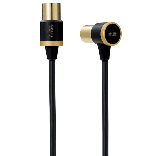 アンテナケーブル/4K8K対応/L-S型/5.0m/ブラック