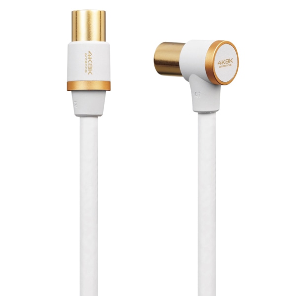 アンテナケーブル/4K8K対応/L-S型/長尺/7.0m/ホワイト