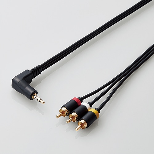 AV売場/映像ケーブル/L型ミニピンプラグ(4極)-RCAピンプラグケーブル/1.0m/ブラック