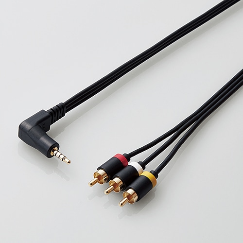 AV売場/映像ケーブル/L型ミニピンプラグ(4極)-RCAピンプラグケーブル/2.0m/ブラック