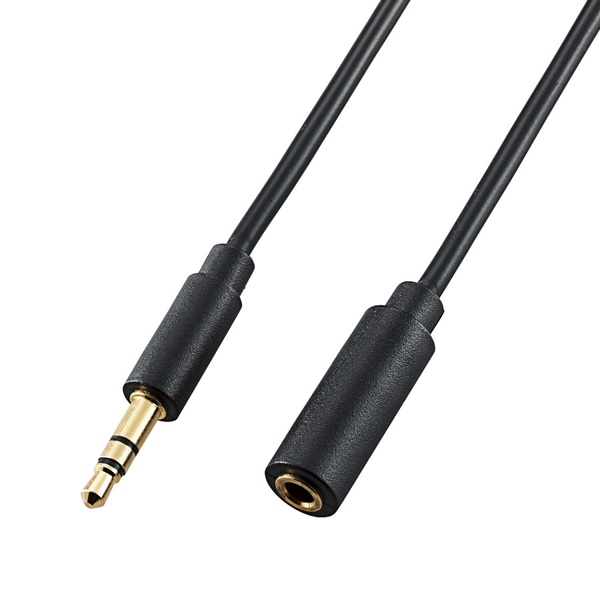 オーディオ延長ケーブル/3.5φメス-3.5φオス/ブラック/1.5m