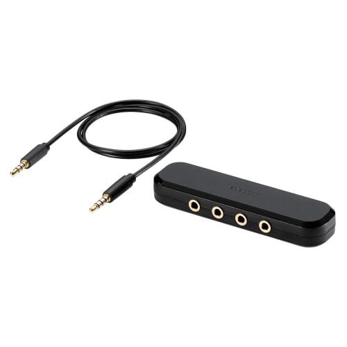 オーディオ分配アダプタ/3分配/ケーブル付/ブラック