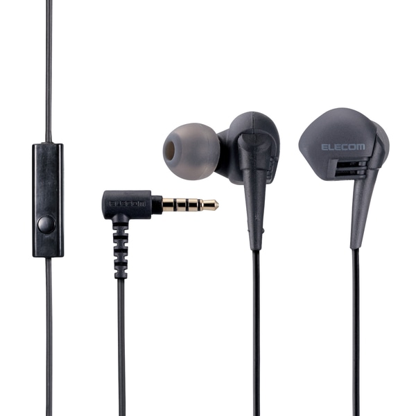 ステレオヘッドホン(マイク付)/耳栓タイプ/φ3.5/10.0mmドライバ/Grand Bass/GB10/ブラック