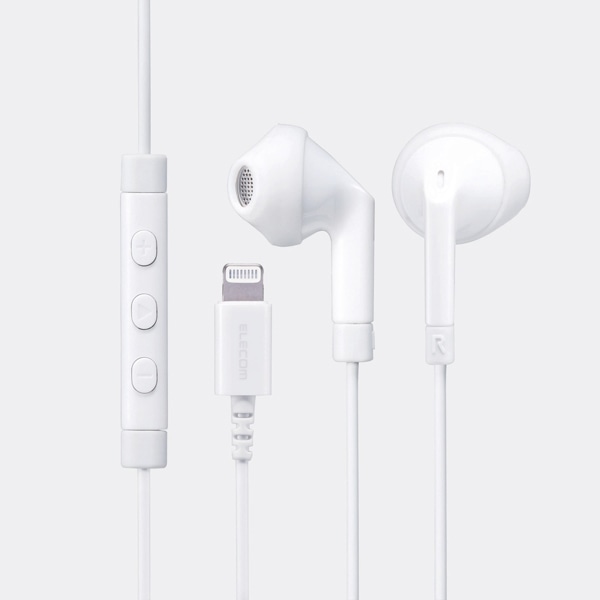 ステレオヘッドホン(マイク付)/セミオープン型/Lightning/13.6mmドライバ/FAST MUSIC/F10I/ホワイト