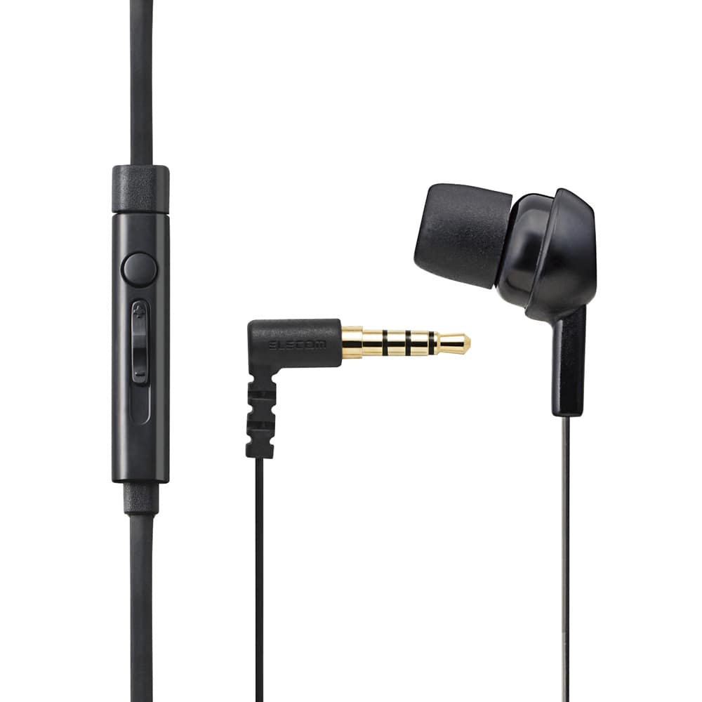 スマートフォン用モノラルヘッドホンマイク/カナル/ブラック