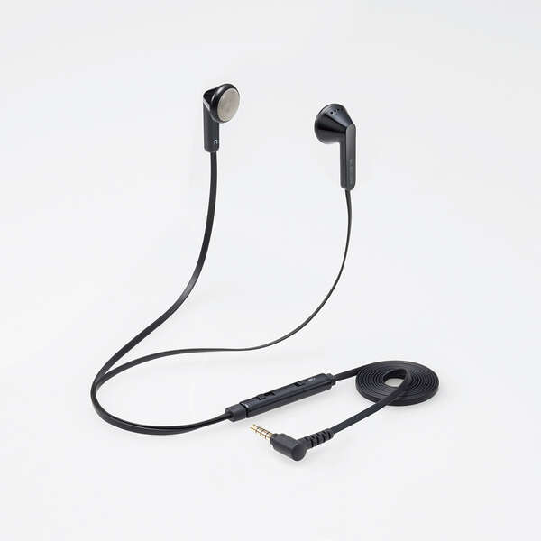 インナーイヤー型ヘッドセット/セミオープン/ミュートスイッチ付/両耳/4極φ3.5mm/変換ケーブル付/ブラック