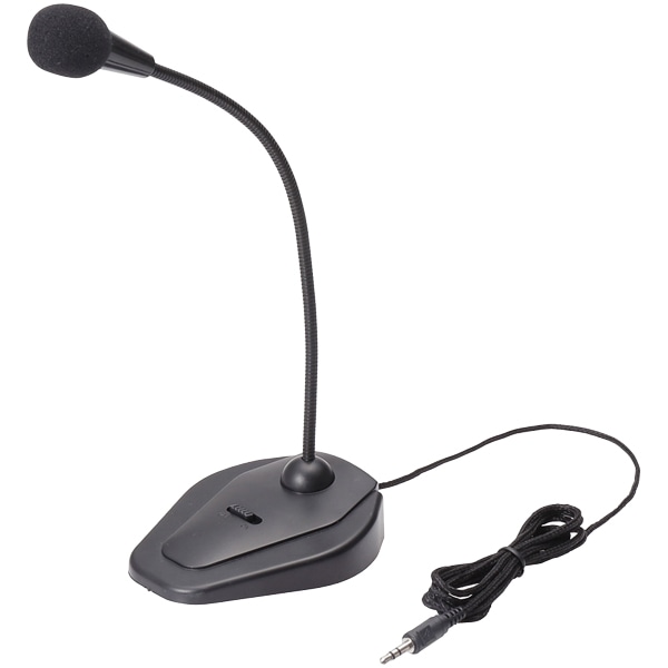 スタンドマイク/フレキシブルアーム/ミュートスイッチ付き/ブラック