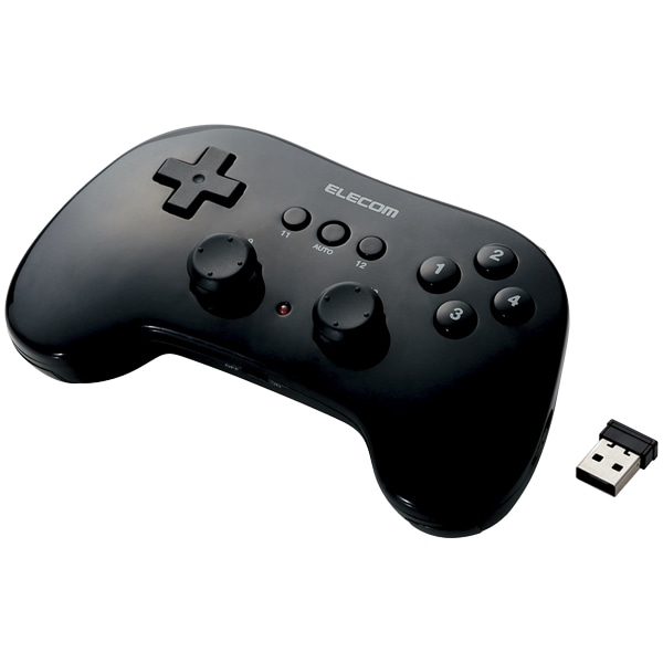 無線ゲームパッド/12ボタン/連射/高耐久/ブラック