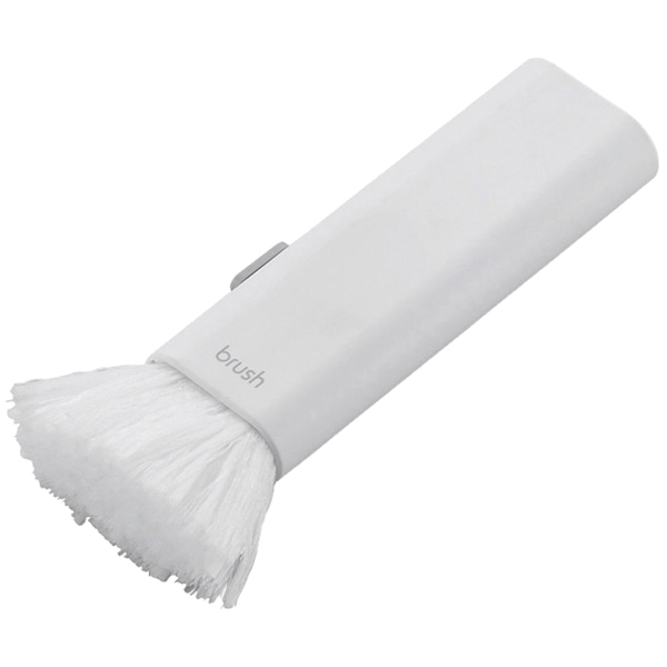 クリーニングブラシ/コンパクト収納タイプ/2種類の毛/ホワイト