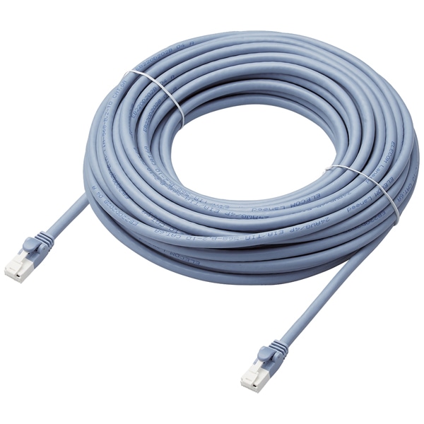 LANケーブル/CAT6A対応/EU RoHS指令準拠/爪折れ防止/簡易パッケージ仕様/15m/ヨリ線/ブルー