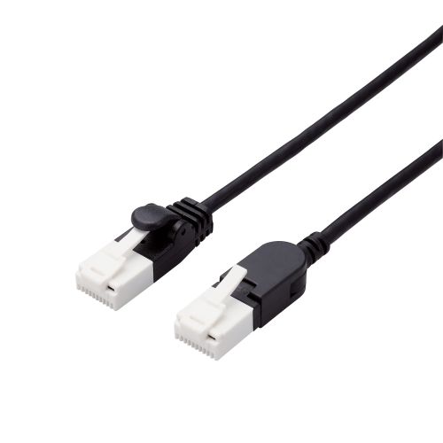 LANケーブル/CAT6A/爪折れ防止/スイング式コネクタ/5.0m/ブラック