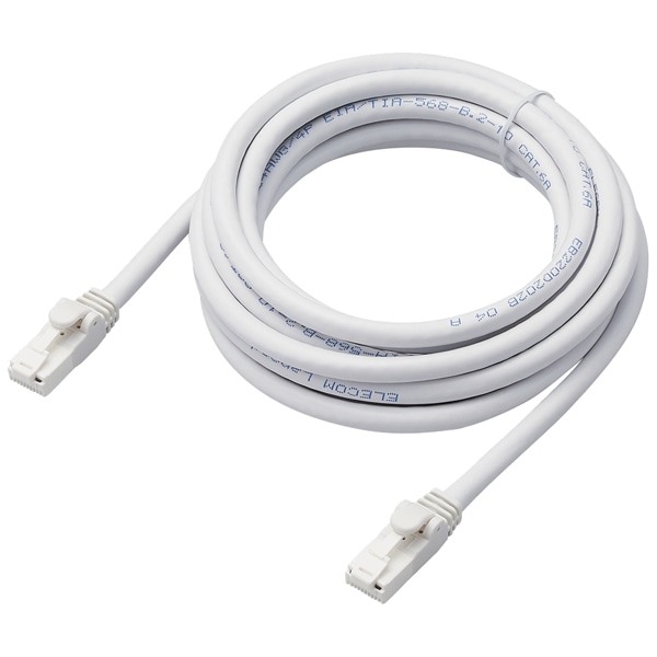 LANケーブル/CAT6A対応/EU RoHS指令準拠/爪折れ防止/簡易パッケージ仕様/3m/ヨリ線/ホワイト