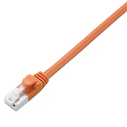 RoHS指令準拠LANケーブル/CAT6/爪折れ防止/2m/オレンジ/簡易パッケージ仕様