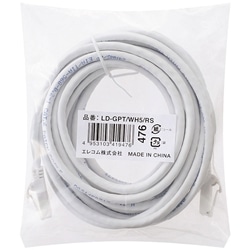 RoHS指令準拠LANケーブル/CAT6/爪折れ防止/5m/ホワイト/簡易パッケージ仕様