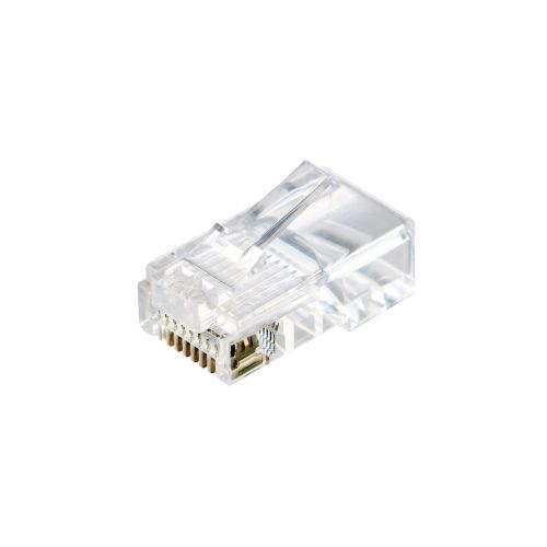 RJ45中継コネクタ/Cat5e対応/単線・ヨリ線両対応/10個入/ハーフクリア