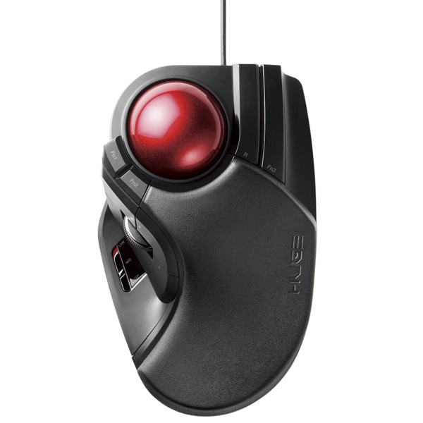 トラックボールマウス/大玉/8ボタン/チルト機能/有線/ブラック