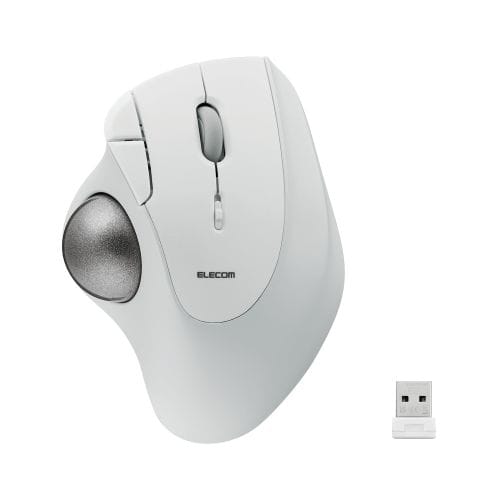 トラックボールマウス/IST/36mmボール/親指/人工ルビー支持/無線2.4GHz/5ボタン/ホワイト