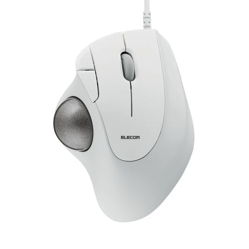 トラックボールマウス/IST/36mmボール/親指/人工ルビー支持/有線/5ボタン/ホワイト
