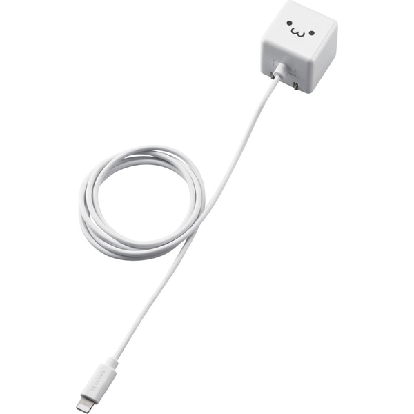 Lightning-AC充電器/1.0A出力/ケーブル一体/1.0m/ホワイトフェイス