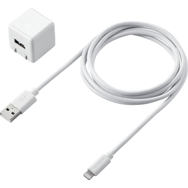 Lightning-AC充電器/1.0A出力/ケーブル同梱/1.5m/ホワイト