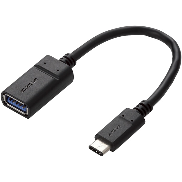 スマートフォン用USB3.1ケーブル/C-Aメス/認証品/0.15m/ブラック