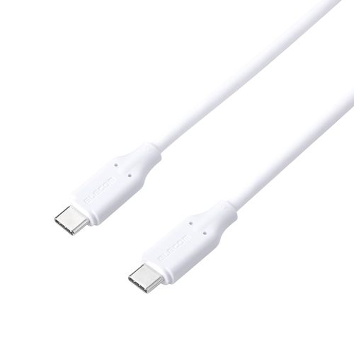USB-C to USB Type-Cケーブル/シリコン/ブレーカー内蔵/最大100W/2.0m/ホワイト