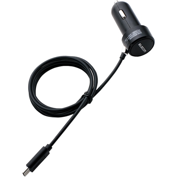 シガーチャージャー/Type-C/ストレートタイプ/1m/2.4A/ブラック