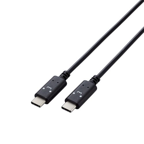 USB Type-C to USB Type-Cケーブル/USB Power Delivery対応/顔つきタイプ/2.0m/くろちゃん(ブラック×ホワイト)