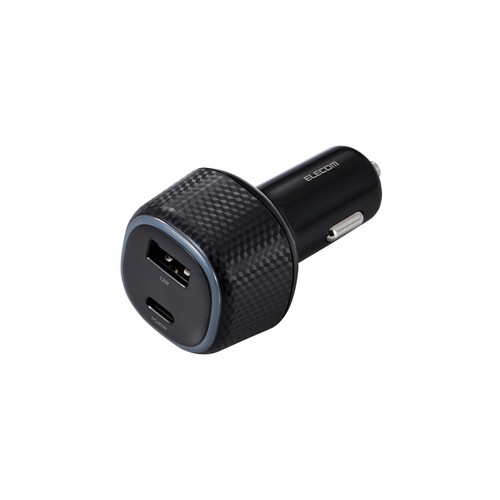 シガーチャージャー/合計57W/USB Power Delivery 45W+12W/Type-C×1/USB-A×1/ブラック