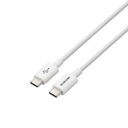 USB Type-C to USB Type-Cケーブル/USB Power Delivery対応/やわらか耐久/0.3m/ホワイト