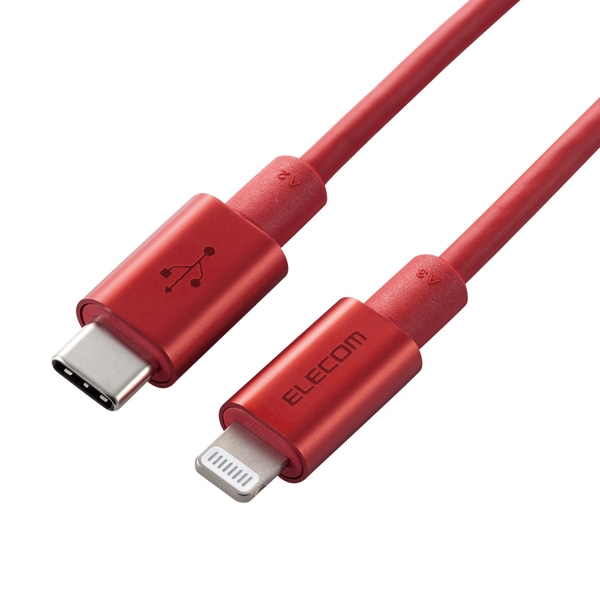 USB-C to Lightningケーブル/準高耐久/1.0m/レッド