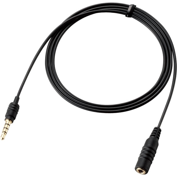 スマートフォン用ヘッドホン延長ケーブル/4極/S型/1m/ブラック