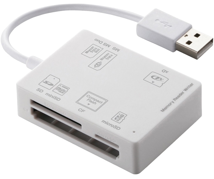 メモリリーダライタ/SD+MS+CF+XD/ホワイト