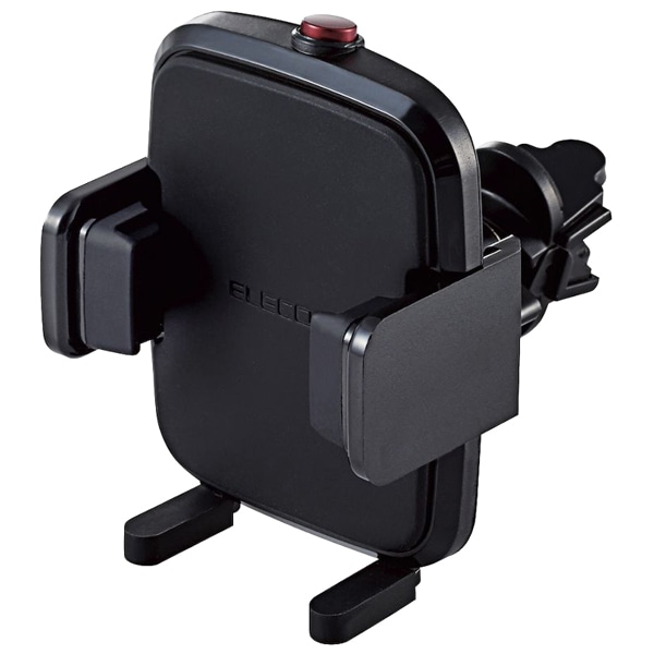 スマホ用車載ワンタッチホルダー/エアコンルーバー取付タイプ/ブラック