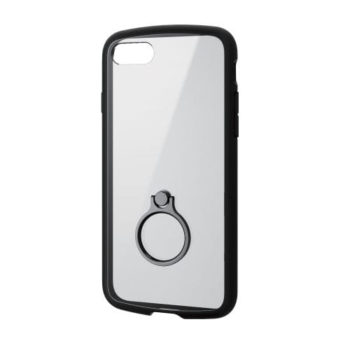 iPhone SE 第3世代/SE 第2世代/8/7用ハイブリッドケース/TOUGH SLIM LITE/フレームカラー/背面クリア/リング付き/ブラック