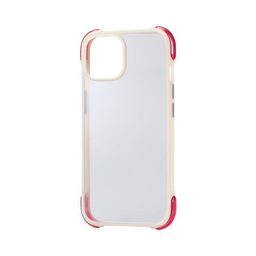 iPhone 15用ハイブリッドケース/AIR/ホワイト×レッド