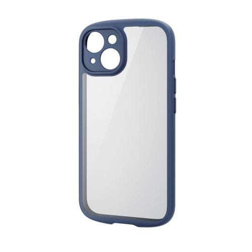 iPhone 15用ハイブリッドケース/TOUGH SLIM LITE/フレームカラー/背面クリア/極限保護/ネイビー