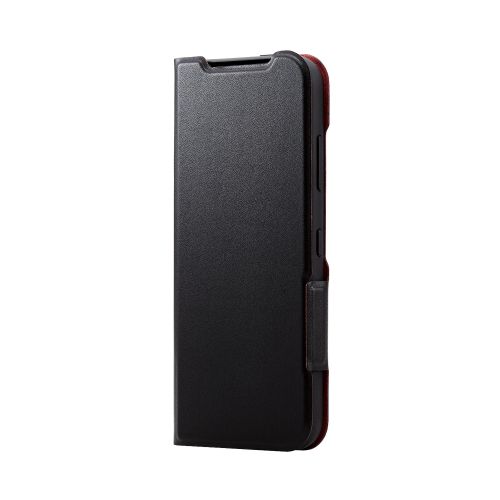 かんたんスマホ3用レザーケース/手帳型/UltraSlim/薄型/磁石付き/ブラック