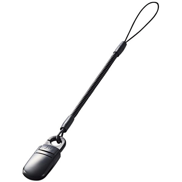 スマートフォン用ストラップ/クリップ(樹脂)/30cm/ブラック