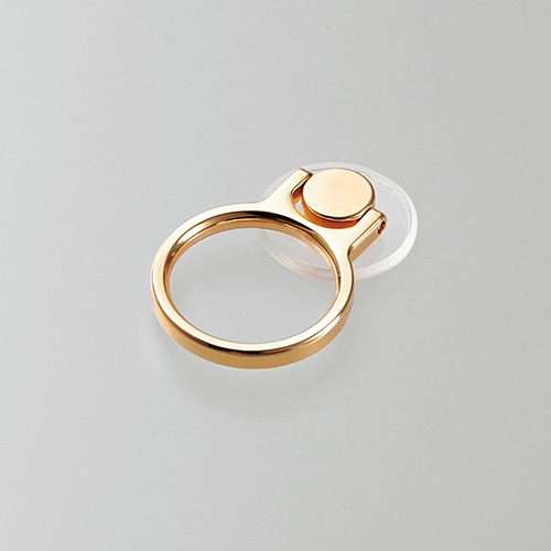 スマートフォン用ストラップ/フィンガーリング/クリア/スタンダード/ゴールド