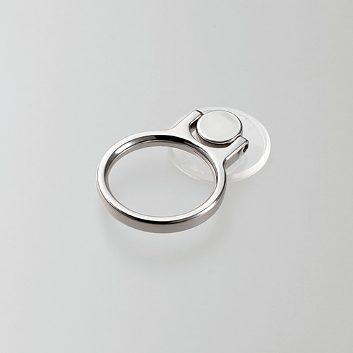 スマートフォン用ストラップ/フィンガーリング/クリア/スタンダード/シルバー